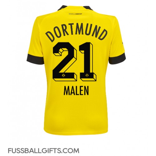 Borussia Dortmund Donyell Malen #21 Fußballbekleidung Heimtrikot Damen 2022-23 Kurzarm